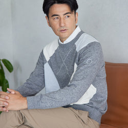 PERFECT TAN｜《SALE》アーガイルインターシャプルオーバー〈MENS〉