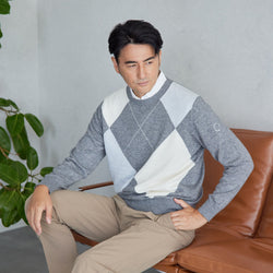 PERFECT TAN｜《SALE》アーガイルインターシャプルオーバー〈MENS〉