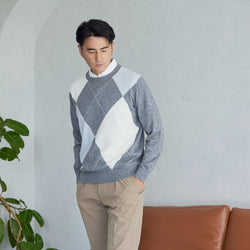 PERFECT TAN｜《SALE》アーガイルインターシャプルオーバー〈MENS〉