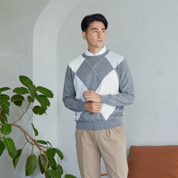 PERFECT TAN｜《SALE》アーガイルインターシャプルオーバー〈MENS〉