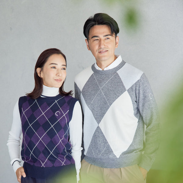 PERFECT TAN｜《SALE》アーガイルインターシャプルオーバー〈MENS〉