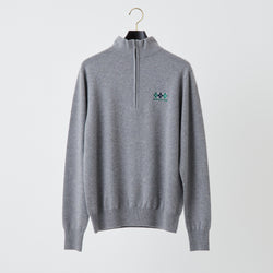 PERFECT TAN｜《SALE》カシミヤハーフジップ刺繍プルオーバー〈MENS〉