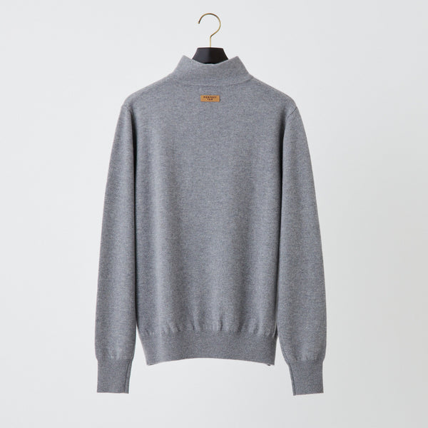 PERFECT TAN｜《SALE》カシミヤハーフジップ刺繍プルオーバー〈MENS〉