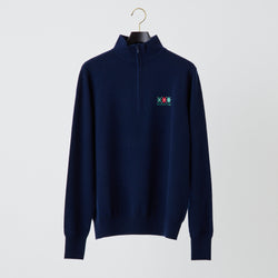 PERFECT TAN｜《SALE》カシミヤハーフジップ刺繍プルオーバー〈MENS〉