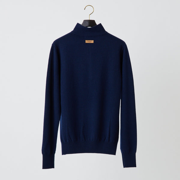 PERFECT TAN｜《SALE》カシミヤハーフジップ刺繍プルオーバー〈MENS〉