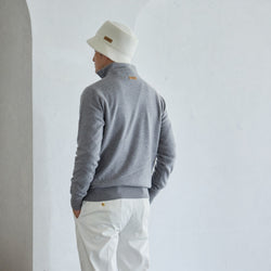 PERFECT TAN｜《SALE》カシミヤハーフジップ刺繍プルオーバー〈MENS〉