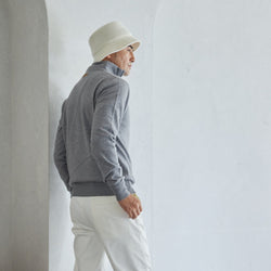 PERFECT TAN｜《SALE》カシミヤハーフジップ刺繍プルオーバー〈MENS〉