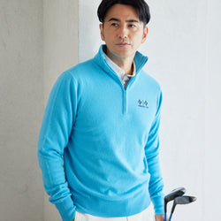PERFECT TAN｜《SALE》カシミヤハーフジップ刺繍プルオーバー〈MENS〉