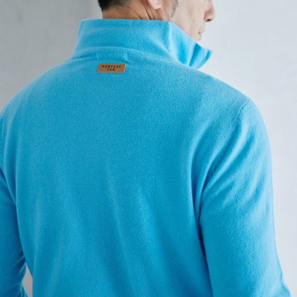 PERFECT TAN｜《SALE》カシミヤハーフジップ刺繍プルオーバー〈MENS〉