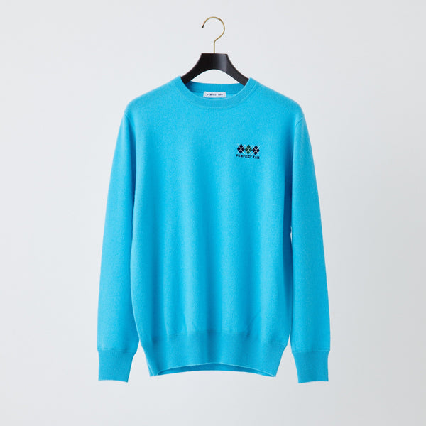 PERFECT TAN｜《SALE》カシミヤクルーネック刺繍プルオーバー〈MENS〉