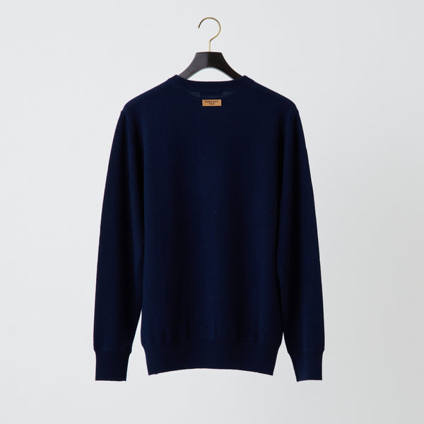 PERFECT TAN｜《SALE》カシミヤクルーネック刺繍プルオーバー〈MENS〉