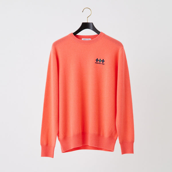 PERFECT TAN｜《SALE》カシミヤクルーネック刺繍プルオーバー〈MENS〉