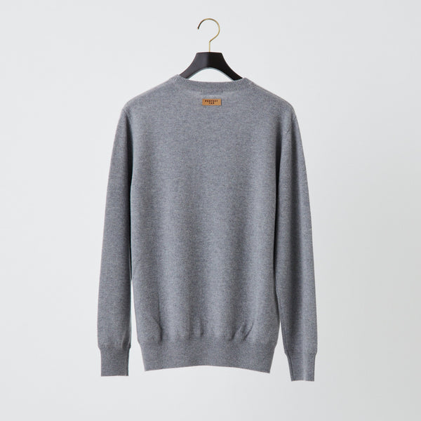 PERFECT TAN｜《SALE》カシミヤクルーネック刺繍プルオーバー〈MENS〉
