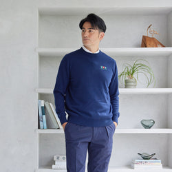 PERFECT TAN｜《SALE》カシミヤクルーネック刺繍プルオーバー〈MENS〉