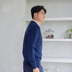 PERFECT TAN｜《SALE》カシミヤクルーネック刺繍プルオーバー〈MENS〉