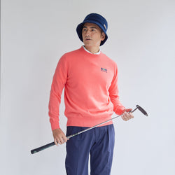 PERFECT TAN｜《SALE》カシミヤクルーネック刺繍プルオーバー〈MENS〉
