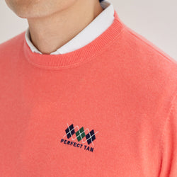 PERFECT TAN｜《SALE》カシミヤクルーネック刺繍プルオーバー〈MENS〉