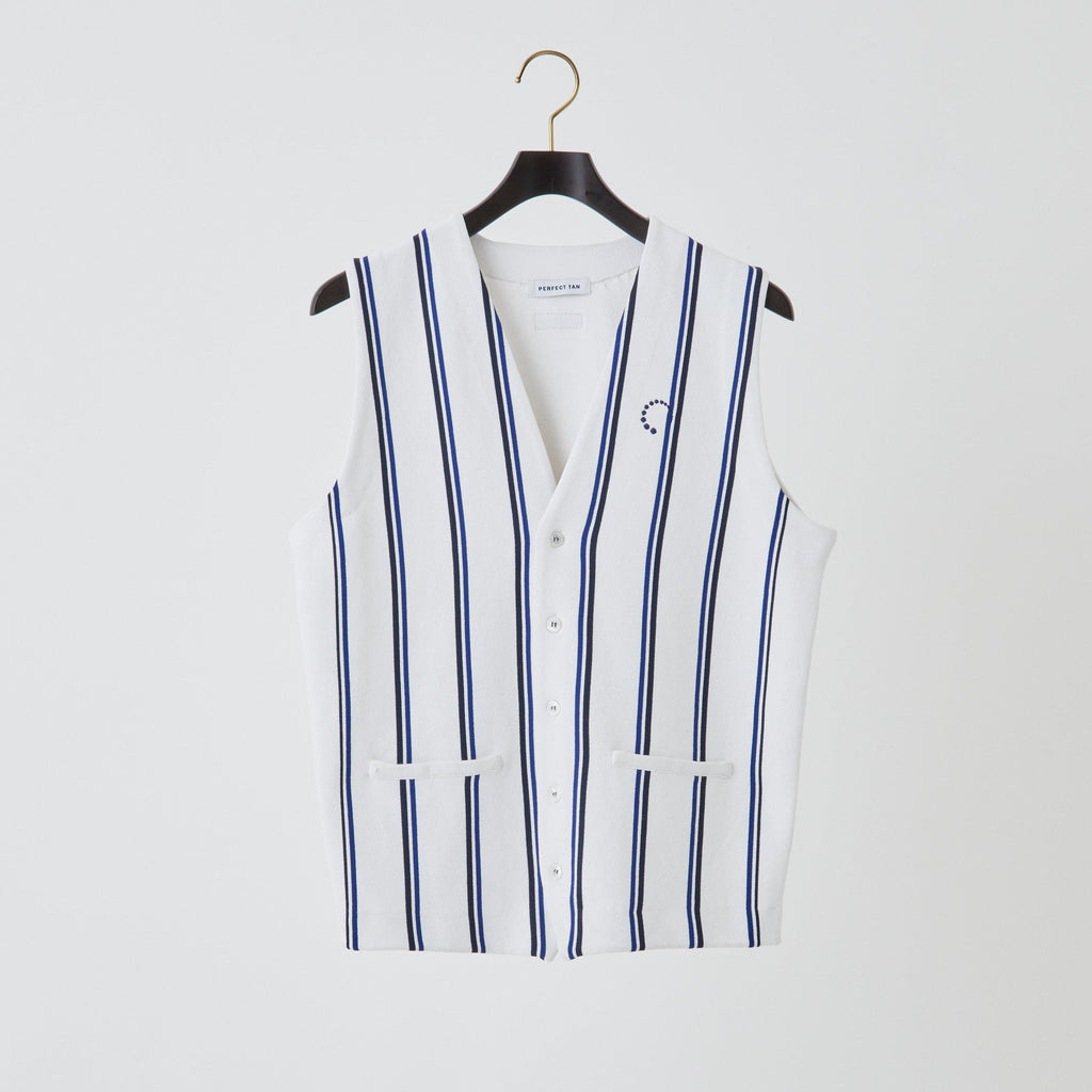 PERFECT TAN｜《SALE》ストライプテックニットベスト〈MENS〉