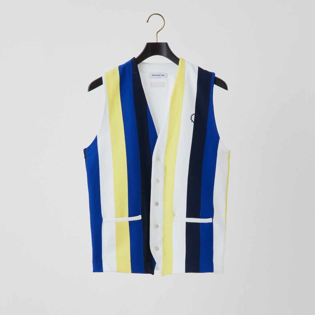 PERFECT TAN｜《SALE》マルチストライプテックニットベスト〈MENS〉