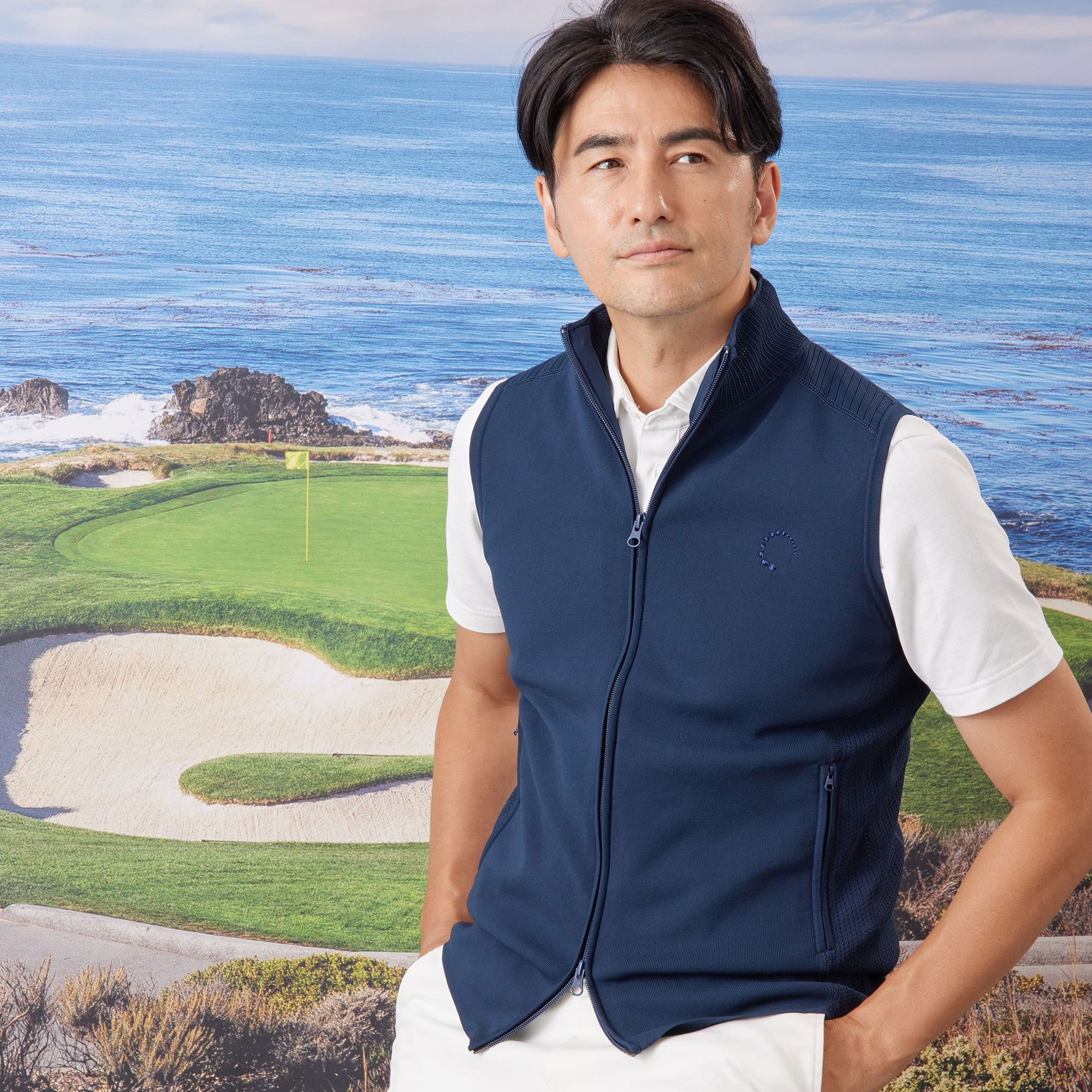 PERFECT TAN｜《SALE》テックジップアップ ニットベスト〈MENS〉