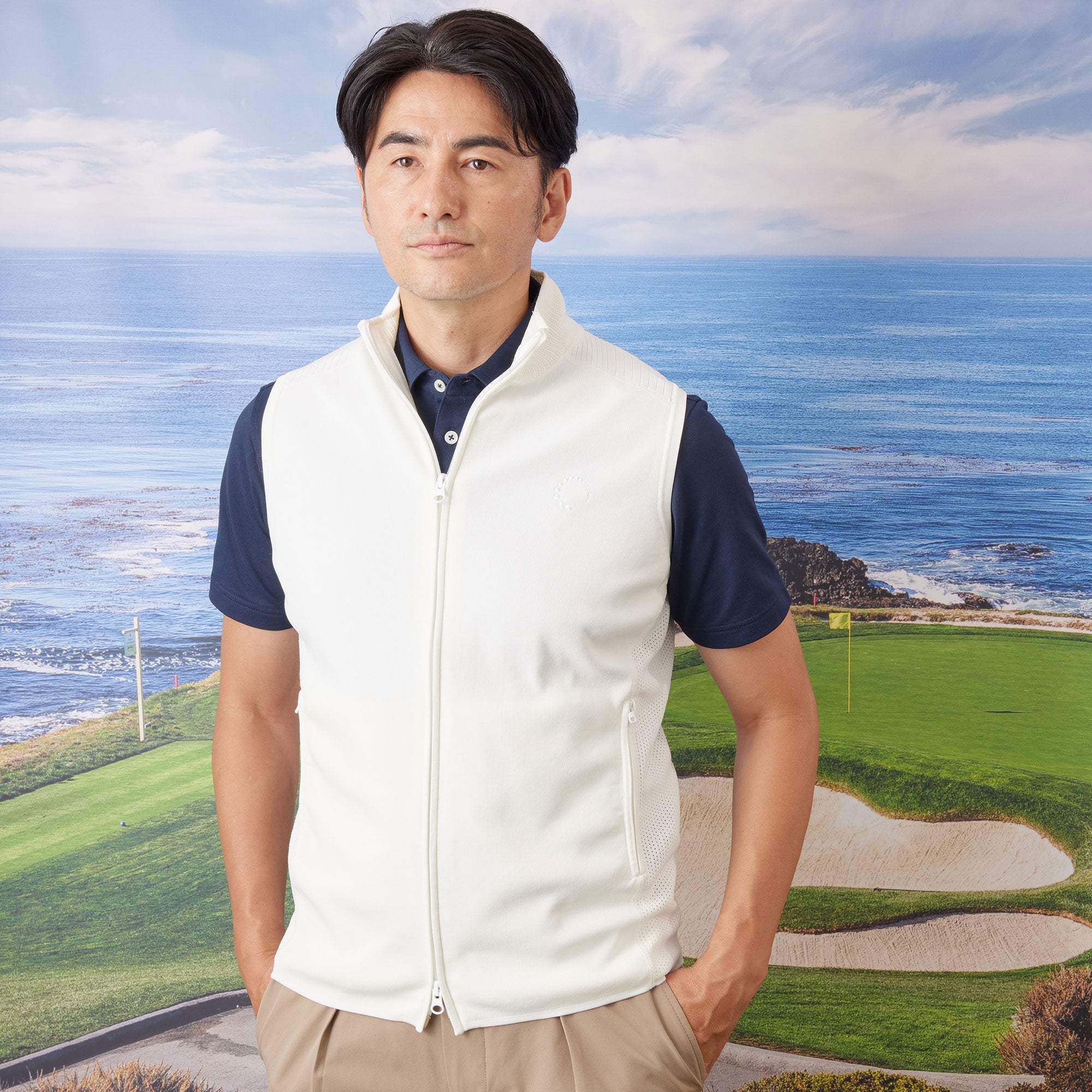PERFECT TAN｜《SALE》テックジップアップ ニットベスト〈MENS〉