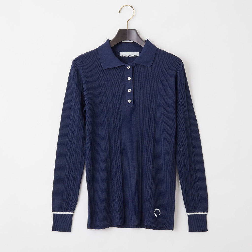 PERFECT TAN｜《SALE》ランダムリブポロ衿プルオーバー〈WOMENS〉