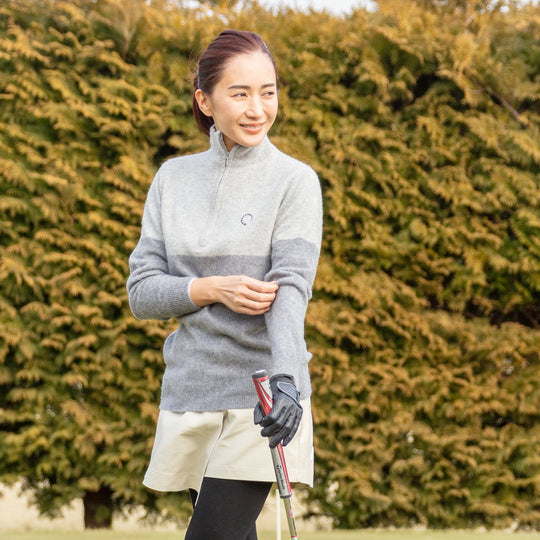 PERFECT TAN｜《SALE》カシミヤハーフジッププルオーバー〈WOMENS〉