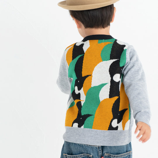 【SALE 30%OFF】ami amie : ペンギンフラッグカラーカーディガン/213001