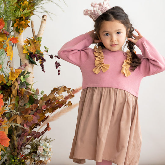 【SALE 30%OFF】ami amie : リボン付き切替ワンピース/213019