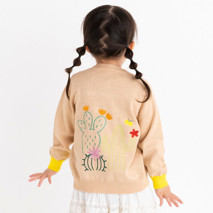 【SALE 30%OFF】ami amie :サボテン刺繍カーディガン/221008