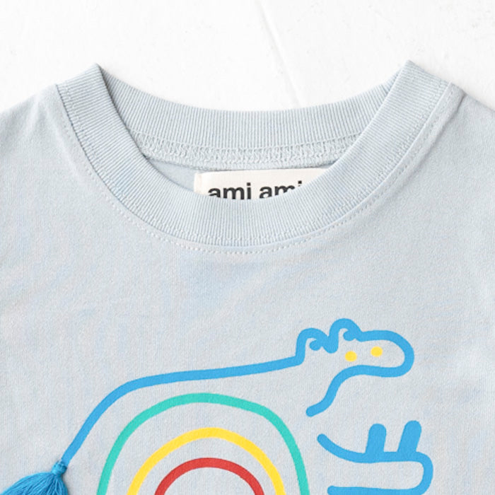 【SALE 30%OFF】ami amie : カバレインボー和紙Tシャツ/221013