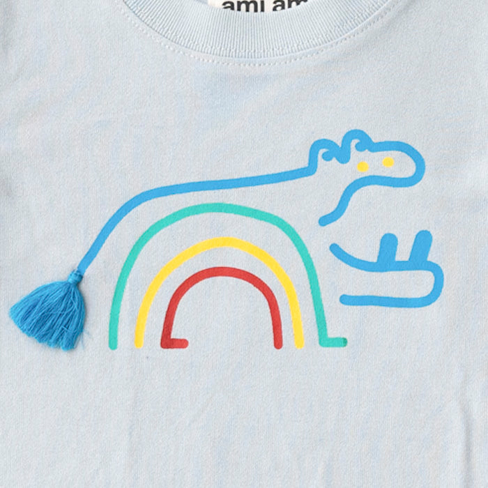 【SALE 30%OFF】ami amie : カバレインボー和紙Tシャツ/221013