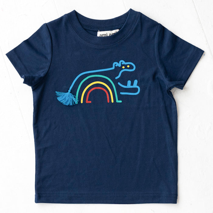 【SALE 30%OFF】ami amie : カバレインボー和紙Tシャツ/221013