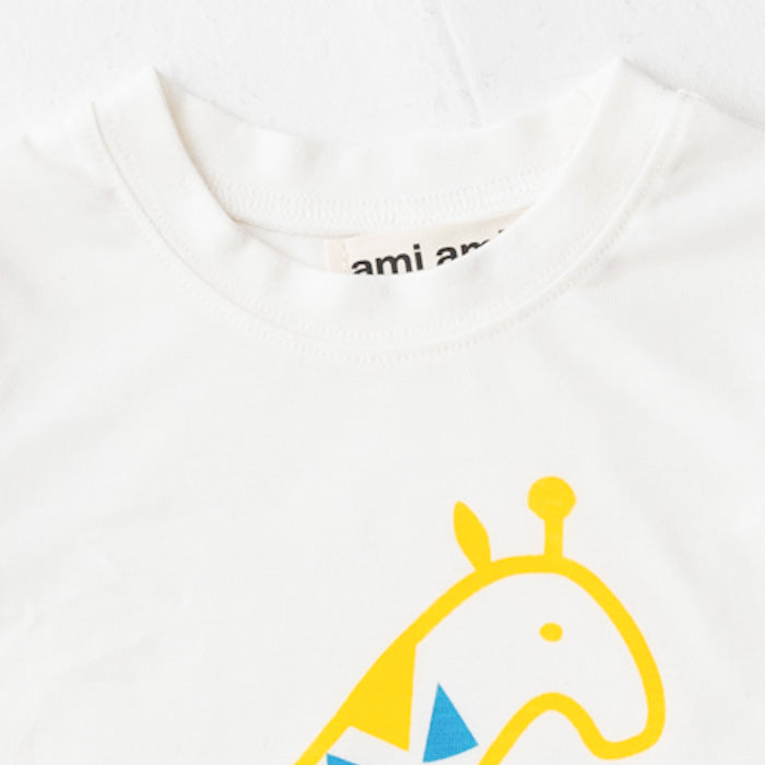 【SALE 30%OFF】ami amie :キリンレインボー和紙Tシャツ/221014