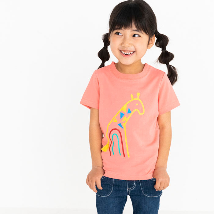 【SALE 30%OFF】ami amie :キリンレインボー和紙Tシャツ/221014