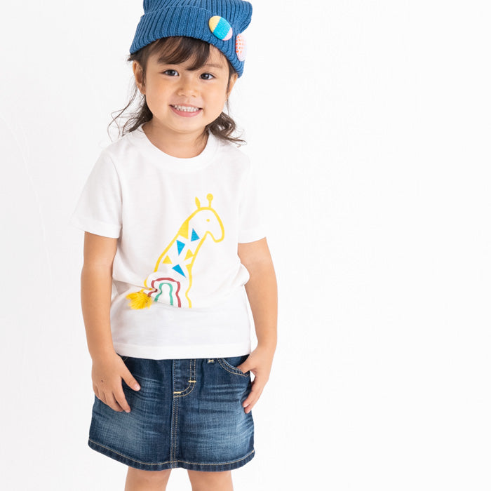 【SALE 30%OFF】ami amie :キリンレインボー和紙Tシャツ/221014