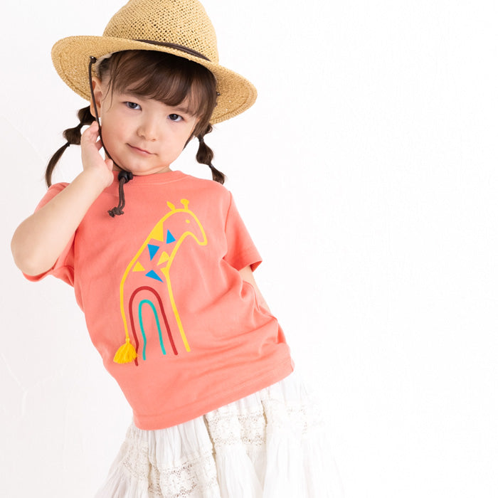 【SALE 30%OFF】ami amie :キリンレインボー和紙Tシャツ/221014