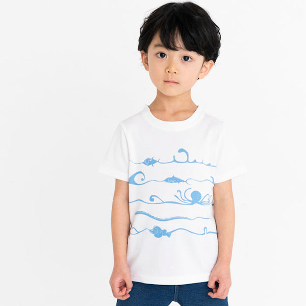 【BIG SALE 71%OFF】ami amie :深海魚ボーダー和紙Tシャツ/221015