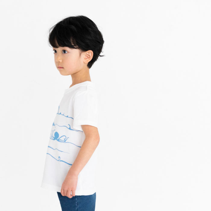 【SALE 30%OFF】ami amie :深海魚ボーダー和紙Tシャツ/221015