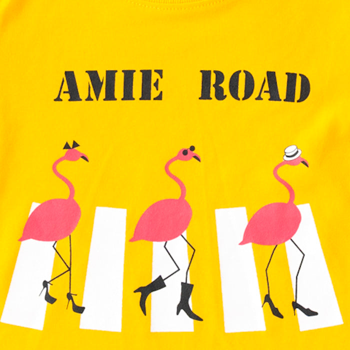 【SALE 30%OFF】ami amie :フラミンゴ和紙Tシャツ/221017