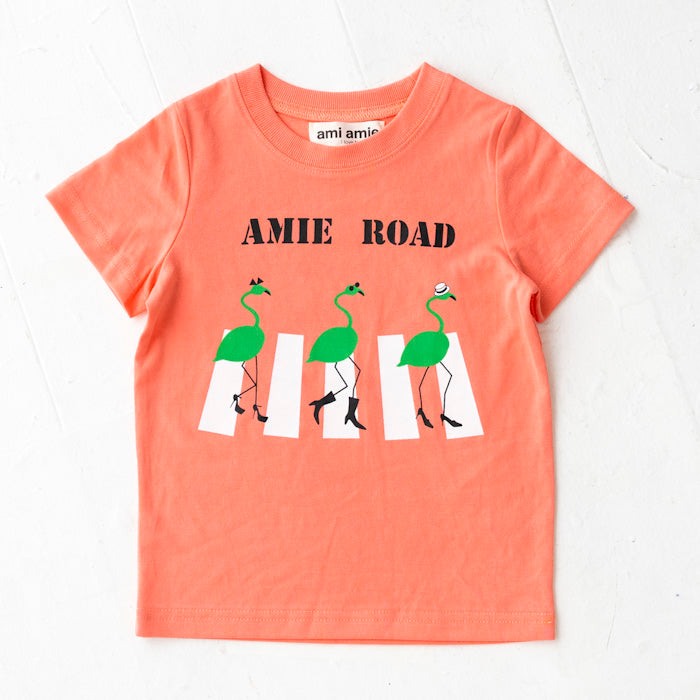 【SALE 30%OFF】ami amie :フラミンゴ和紙Tシャツ/221017