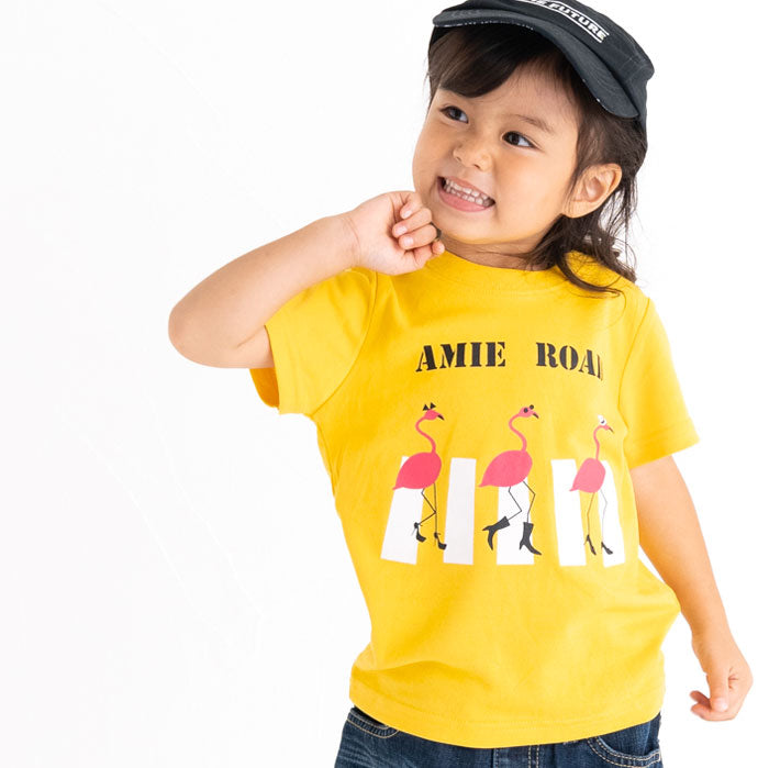 【SALE 30%OFF】ami amie :フラミンゴ和紙Tシャツ/221017