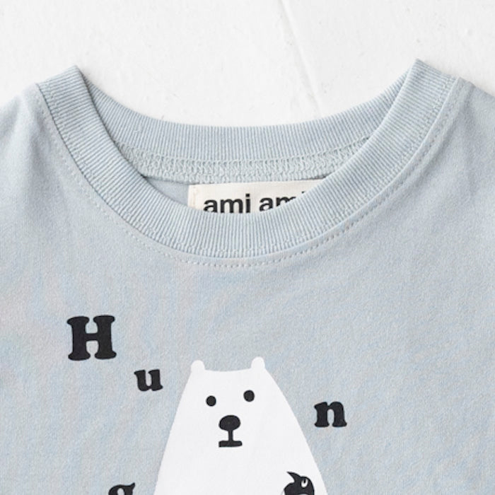 【SALE 30%OFF】ami amie :しろくまハングリー和紙Tシャツ/221018