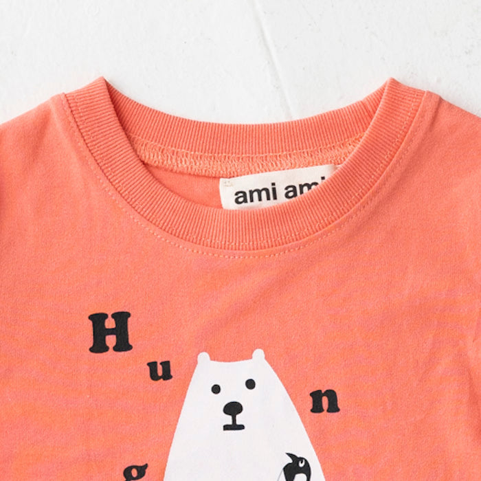 【SALE 30%OFF】ami amie :しろくまハングリー和紙Tシャツ/221018