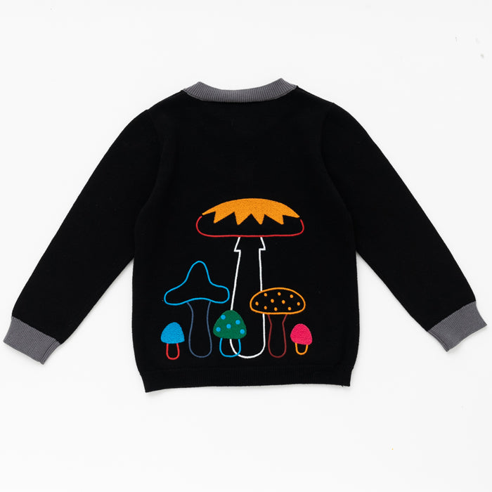 【SALE 30%OFF】ami amie : きのこ刺繍カーディガン/223010