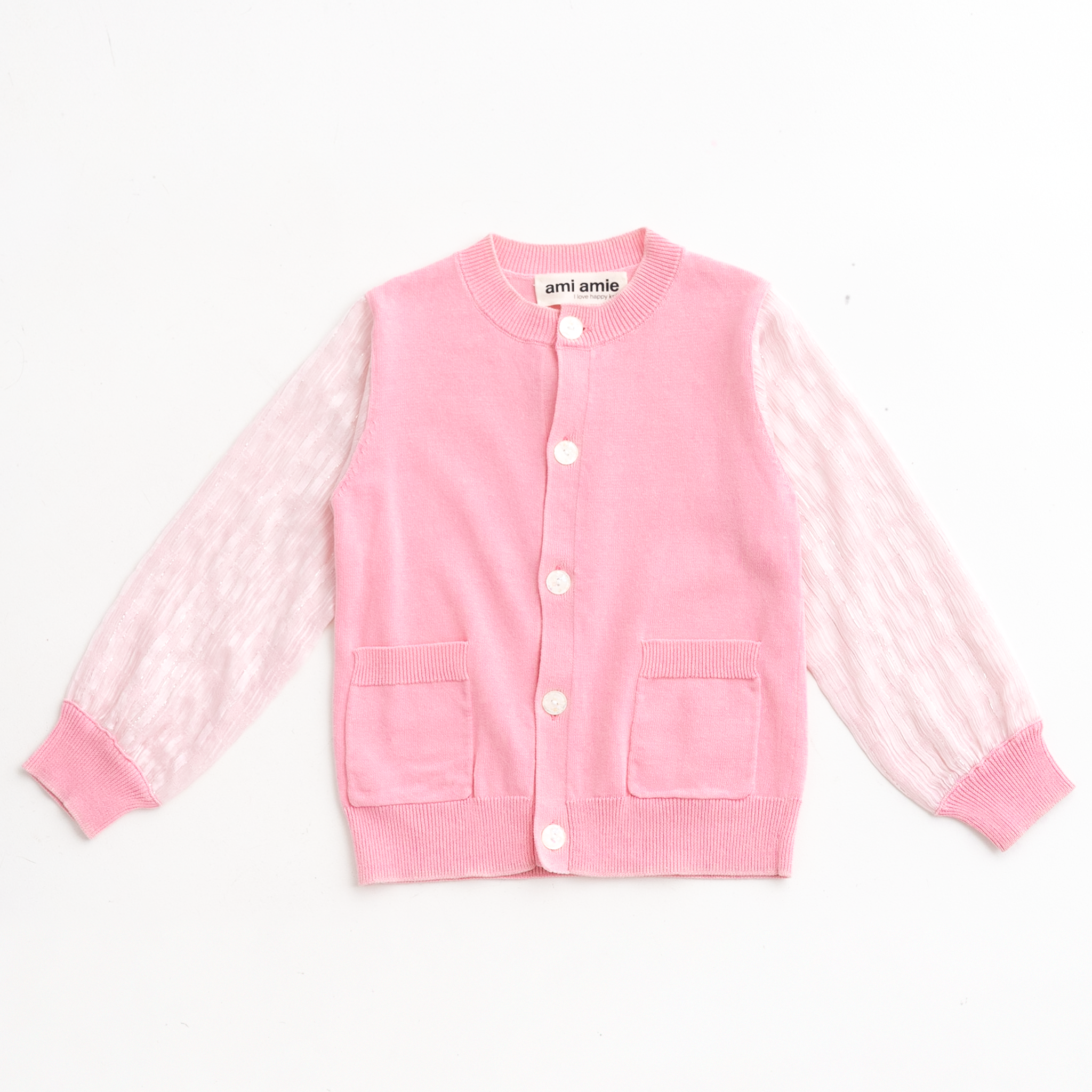 【SALE 30%OFF】ami amie : シフォン袖カーディガン/231004