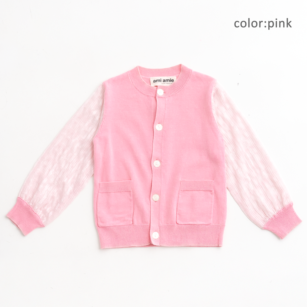 ami amie(OUTLET) : シフォン袖カーディガン/231004