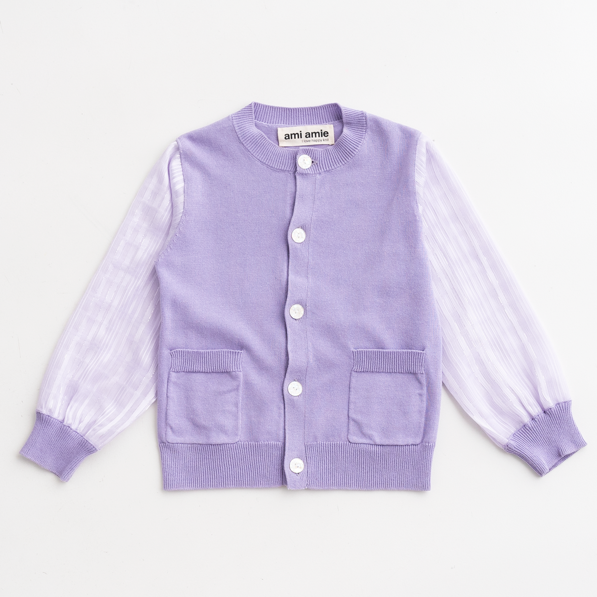【SALE 30%OFF】ami amie : シフォン袖カーディガン/231004