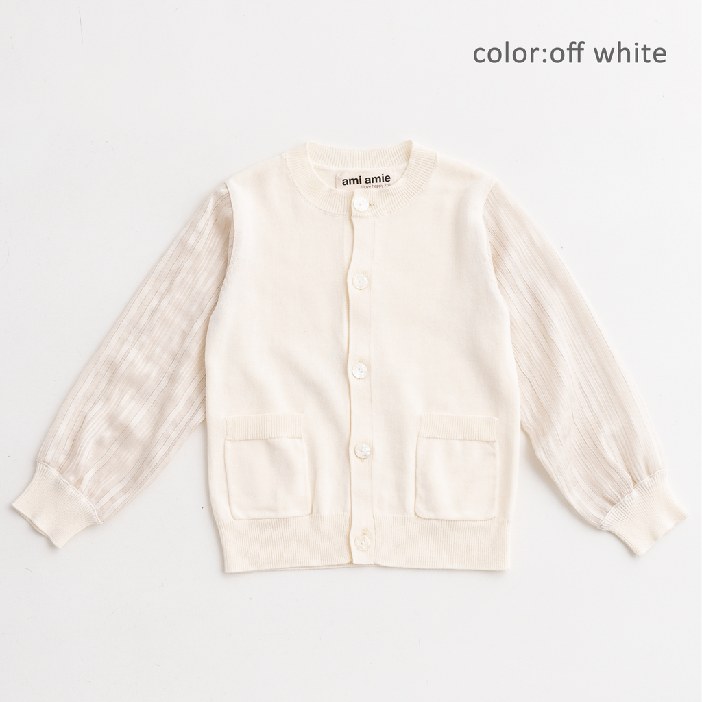 【SALE 30%OFF】ami amie : シフォン袖カーディガン/231004