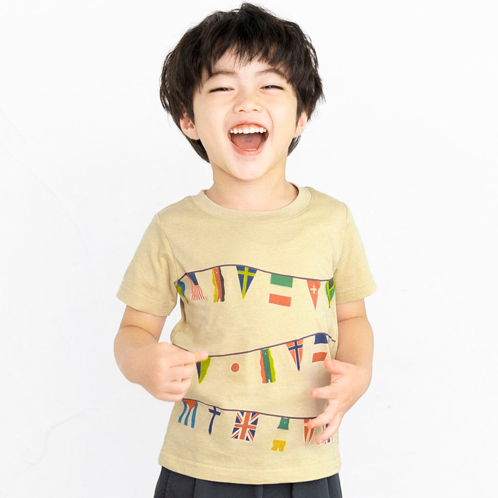 【SALE 30%OFF】ami amie : ワールドフラッグズTシャツ/231013